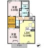 日豊本線/中津駅 徒歩26分 1階 築6年 2LDKの間取り