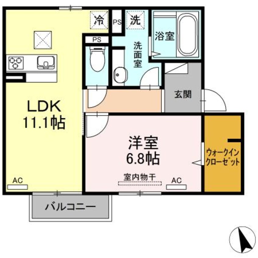 間取図 日豊本線/中津駅 徒歩29分 1階 築6年