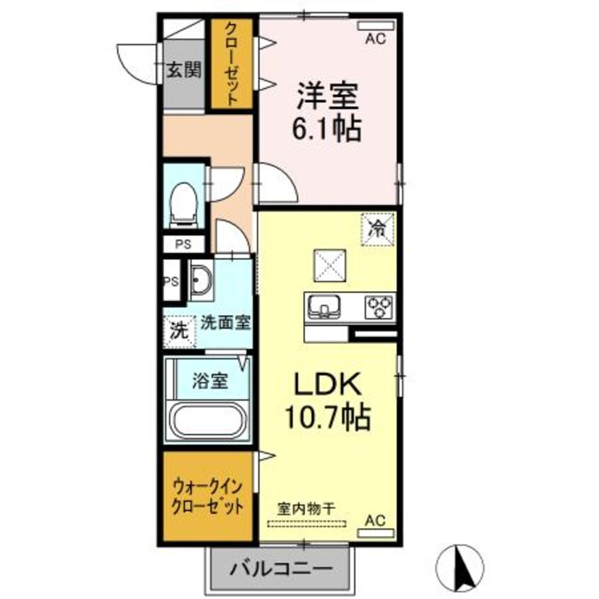 間取図 日豊本線/中津駅 徒歩24分 1階 築4年