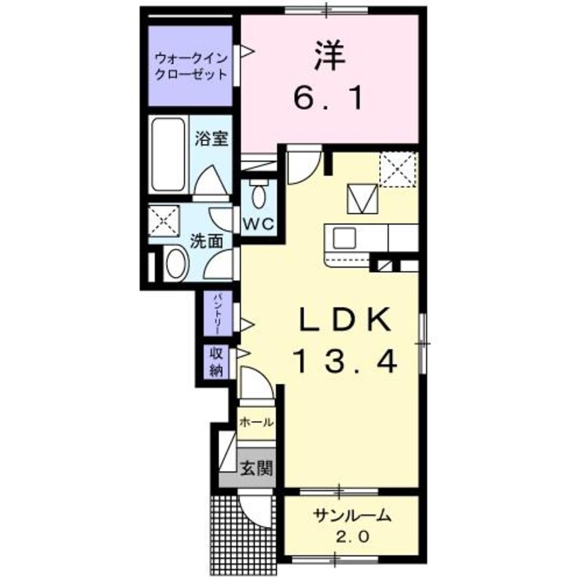 間取図 日豊本線/中津駅 徒歩28分 1階 築4年