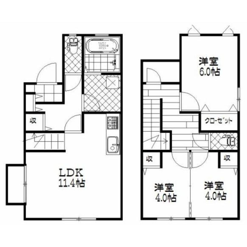 間取図 日豊本線/中津駅 徒歩40分 1-2階 築7年