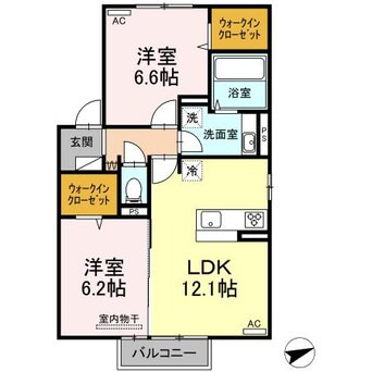 間取図 日豊本線/中津駅 徒歩21分 2階 築4年