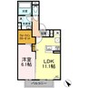 日豊本線/中津駅 徒歩21分 2階 築4年 1LDKの間取り