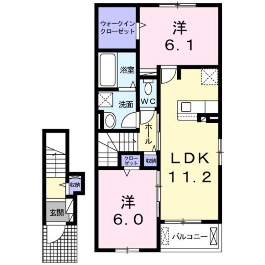 間取図 日豊本線/中津駅 徒歩25分 1-2階 築5年