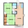 日豊本線/中津駅 徒歩22分 2階 築39年 2DKの間取り