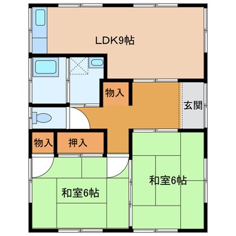 間取図 日豊本線/中津駅 徒歩23分 1階 築34年