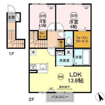 間取図 日豊本線/中津駅 徒歩33分 1-2階 築2年