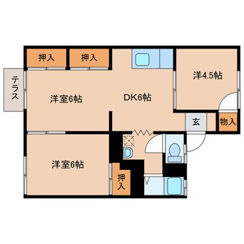 間取図 日豊本線/東中津駅 徒歩14分 1階 築35年