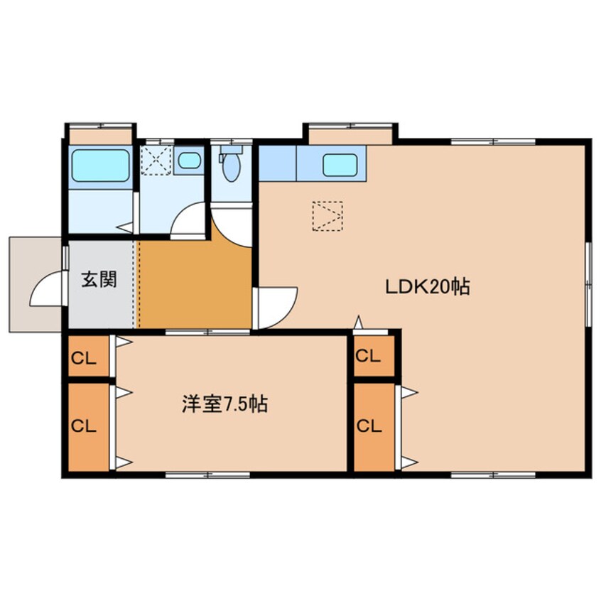 間取図 日豊本線/今津駅 徒歩38分 1階 築25年