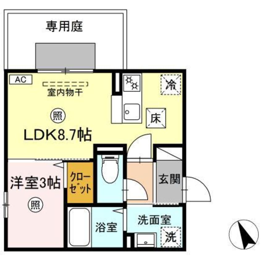 間取図 日豊本線/吉富駅 徒歩6分 1階 1年未満