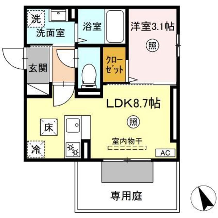 間取図 日豊本線/吉富駅 徒歩6分 1階 1年未満