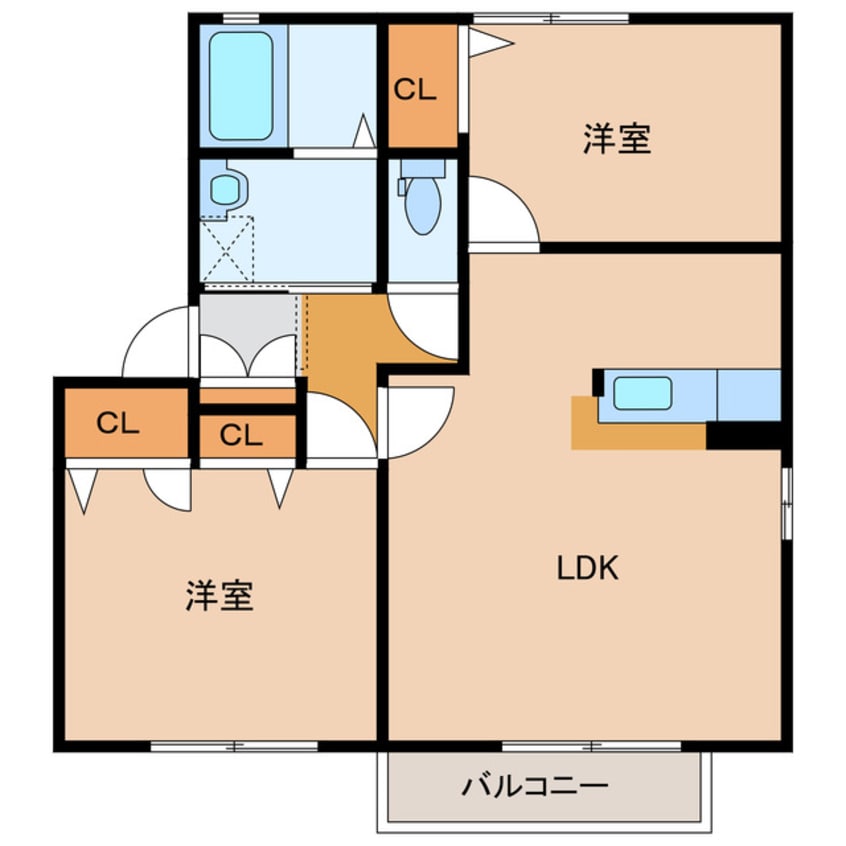 間取図 日豊本線/中津駅 徒歩28分 2階 築21年