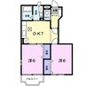 グランアムール 2DKの間取り