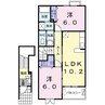 パークサイド南 2LDKの間取り