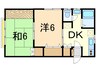 パークタウンハウスⅡ 2DKの間取り