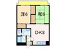 ロイヤルプラザ長岡 2DKの間取り