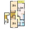 グランメゾンＭ 2LDKの間取り