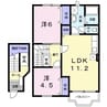 プリムローズヒル 2LDKの間取り