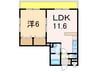 ベルミーユ 1LDKの間取り