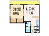 ベルミーユ 1LDKの間取り