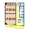 グランペール日赤 2Kの間取り