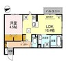 クロスtwo旭岡 1LDKの間取り