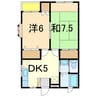 ブロッサムヴュー 2DKの間取り