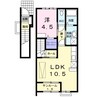 レノン 1LDKの間取り