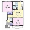 サンライズスクエア 2LDKの間取り