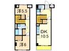 ロイヤルプレイス０１０ 2DKの間取り