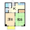 コーポリバーサイドⅢ 2Kの間取り