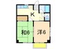 コーポリバーサイドⅢ 2Kの間取り