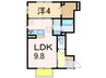 フランボワーズ 1LDKの間取り