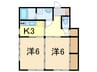 グランドソレイユ 2Kの間取り