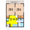 コーポY＆MⅡ 2DKの間取り