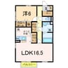 ココアスクエア 1LDKの間取り