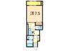 ピノアールⅡ 1Kの間取り