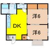 城内ハイツ 2DKの間取り
