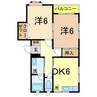スプリングハイツ 2DKの間取り