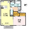ノヴェルスクエア 1LDKの間取り