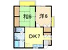 グランペール緑町 2DKの間取り