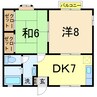 コンフォータブル江陽 2DKの間取り