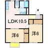 サンルミナス 2LDKの間取り