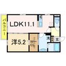 プランドール（下々条） 1LDKの間取り