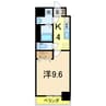 パークハイツ長岡 1Kの間取り