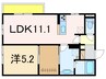 シャーロットダイアナ 1LDKの間取り