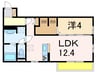 シャーロットダイアナ 1LDKの間取り
