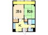 レインボーマンション 2Kの間取り