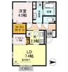 リアン 1LDKの間取り