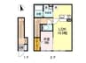 セジュールファミリア 1LDKの間取り